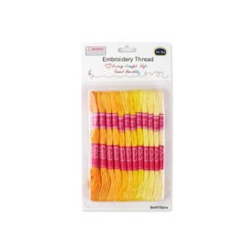 12PCS Embroidery Thread,Cross Stitch Threads,Gradient Sewing Thread,B racelet Thread for Sewing,Knotting-Yellow
