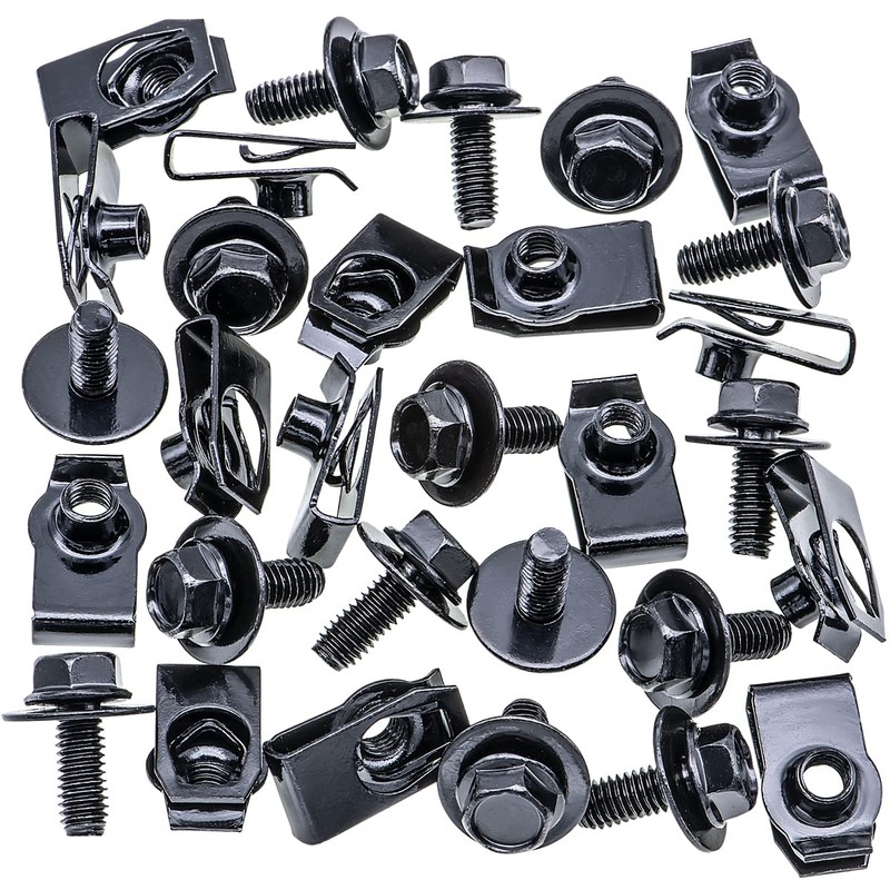 Rexka 15 Sets M6-1.0 Hex Washer Head SEMS Body Bolts