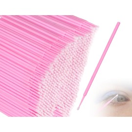 Lhbwhiz Pack of 200 Disposable Micro Brushes, Eyelash Extension Brush, Eyelash Brush, Applicator Brush, Microbrush Sticks, Lip Brush, Lip Applicator Tool, Lip Gloss Concealer Brush, for Make Up (Pink)
