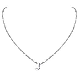 Sterling Silver J Necklace for Women Layering Initial Necklaces Silver J Chain Valentine Jewelry