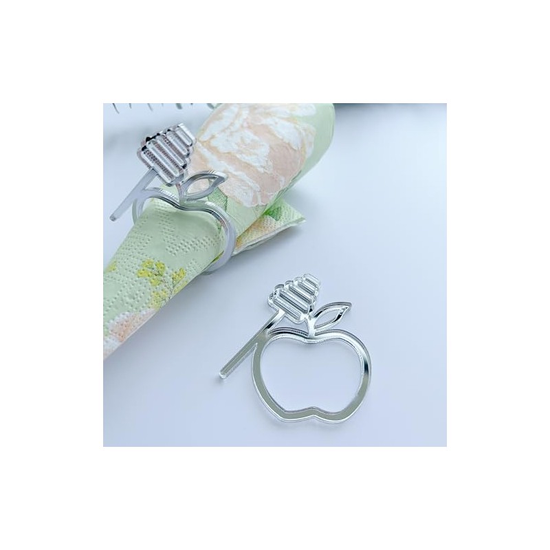 Honey & Apple Pack of 12 Acrylic Napkin Ring Holder,