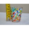 Murano Glass Italian Crystal Shot Glasses, Hand Painted Flowervine Pattern,