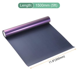 sourcing map HTV Heat Transfer Vinyl 11.8" x 5ft Roll PU Bright Golden Charm Purple Iron on Vinyl for All Cutter Machine, Easy to Cut & Weed