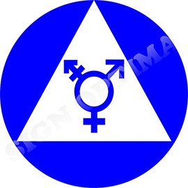 All Gender Restroom Sign,ADA Compliant, 12" Round