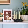 Handmade Black Ceramic Candle Holder - Advent Wreath for Home