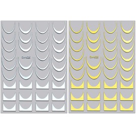 4 Sheets French Tip Nail Stickers for Women Gold Silver Wave Line Curve Tips Nail Art Stickers French Nail Sticker 3D Stripe Lines Tip Sticker Nails Design Nail Decor Nails Accessories for Nail Art