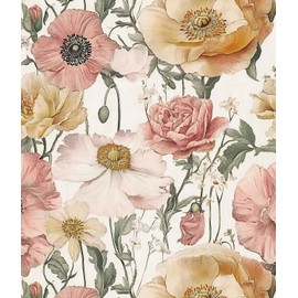 Orainege Peel and Stick Wallpaper Removable Modern Contact Paper 16.9inx118.1in Self Adhesive Floral Wallpaper for Bedroom Bathroom Laundry Room Papel Tapiz para Pared