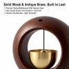 2 Pack Shopkeepers Bell for Door Opening, Magnetic Wood Doorbell
