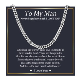 EPIRORA Mens Gifts for Him, Husband Boyfriend Birthday Gifts for Him, Cuban Chain Necklace Christmas Valentines Day Anniversary Presents I Love You Gifts for Him