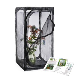 30" Heavy Duty Monarch Butterfly Habitat, Outdoor Collapsible Insect Mesh Cage Terrarium Pop-up with Zipper Protection and Unzip Bottom
