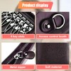DUSCOKE Leather Car Key Chain Bag with Zipper & 6