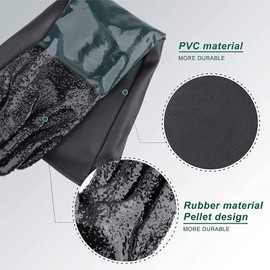 CHADWICK 1 Pair Sandblasting Cabinet Gloves 23.6",Blast Protection, with 2 Glove Holders,Safety Work Gloves