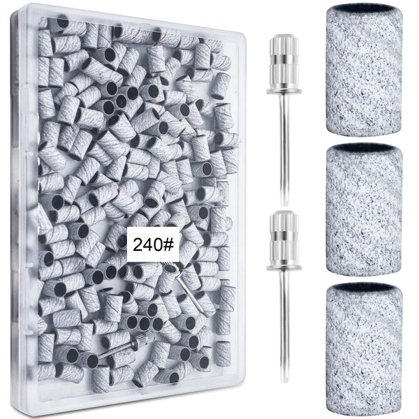 200Pcs Nails Sanding Band, 240 Grit Zebra Sanding Band Fine