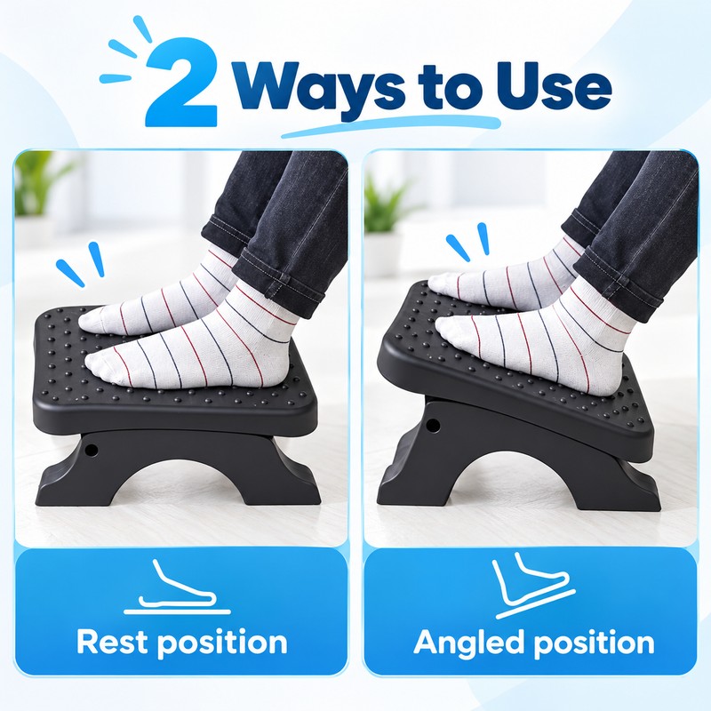 Ergonomic Under Desk Footrest for Office & Home – Foot