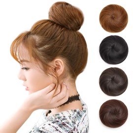 Hanzhuo Bun Wig, Synthetic Hair, Kimono, Kimono, Elastic Type, Point Wig, Straight, Everyday, Kimono, Yukata