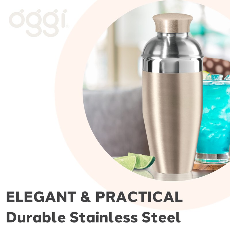 OGGI Classic Cocktail Shaker Gold Stainless - 26 oz, Stainless