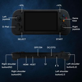 G28 4.3 Inch HD 64GB Handheld Game Console, Built-in 15000 Games Classic Game Console for G-AME boy Birthday Gifts Presents -Black by GruDawu Update