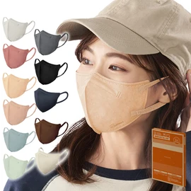 Iris Ohyama RN-F32SSB Non-Woven 3D Mask, 3D Mask, Pack of 32, Regular Size, 3D, Small Face, Daily Fit, Complexion Mask, Cheek Mask, Color Mask, Beak, Stylish, Does Not Hurt Your Ears, Silk Beige