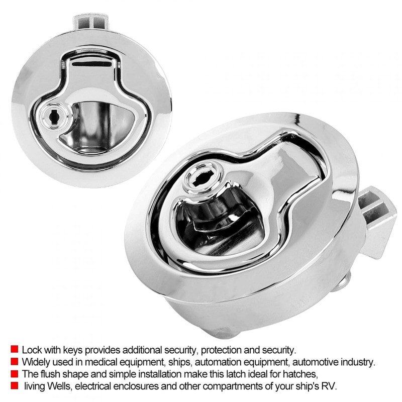 Boat Locking Hatch Latch, Flush Pull Slam Latch, Round Pull