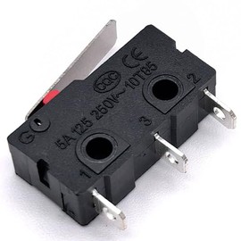 QIYANGBRO 10pcs Micro Limit Switch KW12-B AC 250V 5A SPDT 1NO 1NC Micro Switch Normally Open Close Limit Switches with Lever Arm Black (KW12-B)