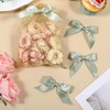 30PCS Green Satin Ribbon Bows 2 inch Self Adhesive Satin