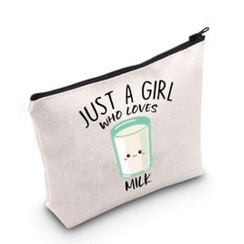 Milk Gift Just A Girl Who Loves Milk Cosmetic Bag Cow Milker Gift (Who Loves Milk Bag)