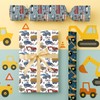 ZJRUI Construction Vehicle Wrapping Paper - 6 Sheet with 3
