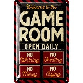 LANOLU Retro Tin Sign Game Room Decoration, Gamer Gifts for Men, Funny Gaming Decoration as a Dart Gift for Pub and Dart Room, 20 x 30 cm