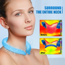 Maginno Neck Cooler, Wearable Cooling Tube Cool Neck Wraps for Extremely Hot Weather & Summer Heat, Hands Free Cold Ice Pack Gel for Outdoor Workers, Sports, Relief for Hot Flashes or Fever