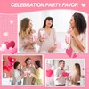 Potchen 60 Set Heart Shaped Plastic Cups with Straws 16