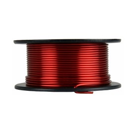 TEMCo 13 AWG Copper Magnet Wire - 8 oz 31 ft 155°C Magnetic Coil Red