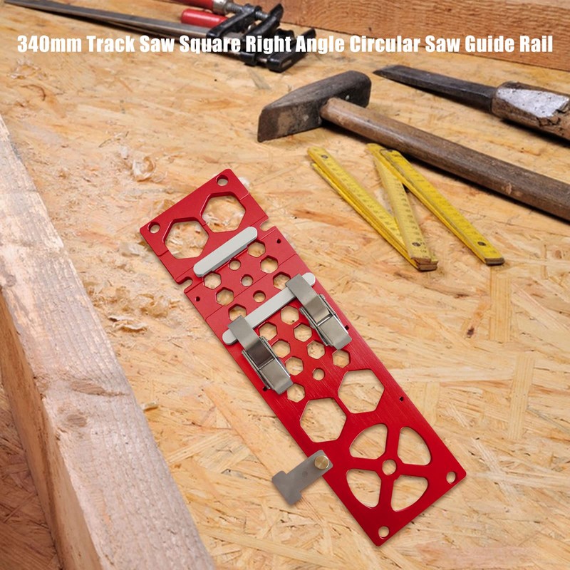 340mm Track Saw Square, Red Right Angle Circular Saw Guide