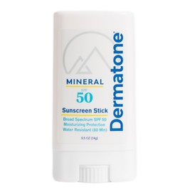 Dermatone Mineral Sunscreen Stick SPF 50 Zinc Oxide | Sunscreen Stick for Face and Body, Broad Spectrum UVA/UVB, Reef Safe, Moisturizing, Water Resistant (80 min), Fragrance Free, 0.5 oz