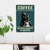 ZHIQUN Cat Coffee Metal Plaque 8X12IN - "Coffee Because Murder