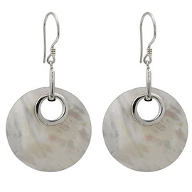 I-be, Mother of Pearl Earrings Round 925 Silver 394701, Sterling Silver, Nacre
