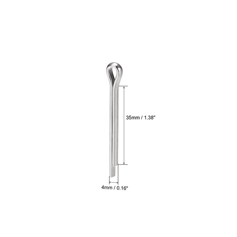 sourcing map Split Cotter Pin - 4mm x 35mm 304