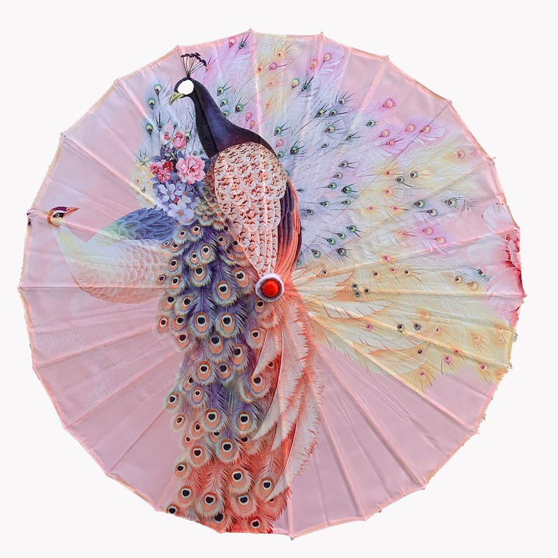 AEAOA Patterned Bamboo Cloth Parasol Umbrella Chinese Japanese Art Classical