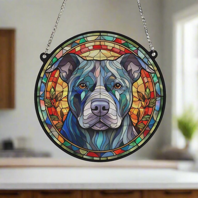 Image Industry Staffordshire Bull Terrier Stained Glass Effect Suncatcher -