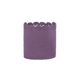 Heritage Lace Mode Crochet Basket, 8" x 8", Lavender