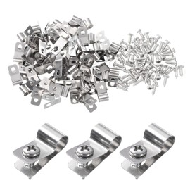 QUARKZMAN 60 Pieces Wire Fence Clips 6mm Stainless Steel Fence Wire Clamps Agricultural Fence Mounting Clips with 60 Pieces Screws for Fixing 12-16 Gauge Wires