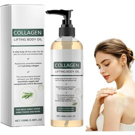 Collagen Lifting Body Oil, Aceite Hidratante de Colágeno para el Cuerpo Aceite Corporal Lifting de Colágeno, Aceitee Hidratante Ligero no Graso para Cuello, Pecho, Brazos y Muslos
