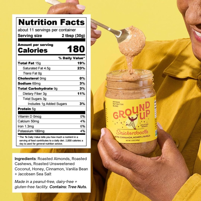 Ground Up Almond & Cashew Nut Butter - Snickerdoodle -