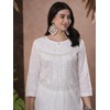 Ada Indian Hand Embroidered Traditional Chikankari Women's White Cotton Kurti