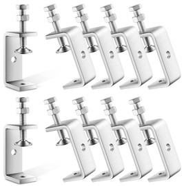 LDHHYH 6PCS 304 Stainless Steel C Clamps, Heavy Duty Tiger Clamps with 65MM Jaw Opening, M8/M10 Threaded Holes, 29-58MM Clamping Range for Woodworking, Welding and Construction