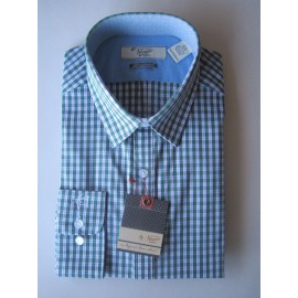 Penguin NEW NWT PENGUIN MUNSINGWEAR ash green plaid MEN DRESS SHIRT 14.5 LS 32/33 Slim