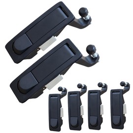 6PCS Compression Latch Lock Trigger Latch Lock Adjustable Lever Hand Operated Push Button Actuation Compression Latches Flush Mount (Black-Without Keys)