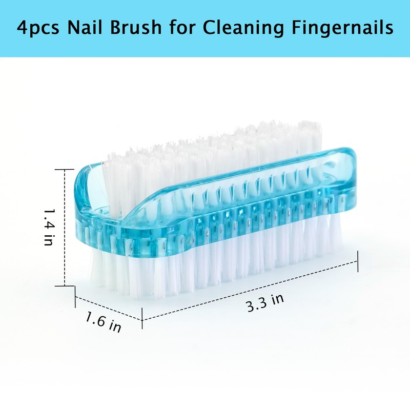 4pcs Nail Brush for Cleaning Fingernails, Multifunction Two Sided Fingernail