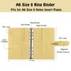Antner A6 PU Leather Budget Binder Refillable 6 Ring Notebook