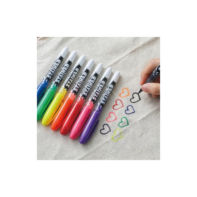 Sharpie Stained Permanent Fabric Marker, Assorted, 8-Pack (SAN1779005)