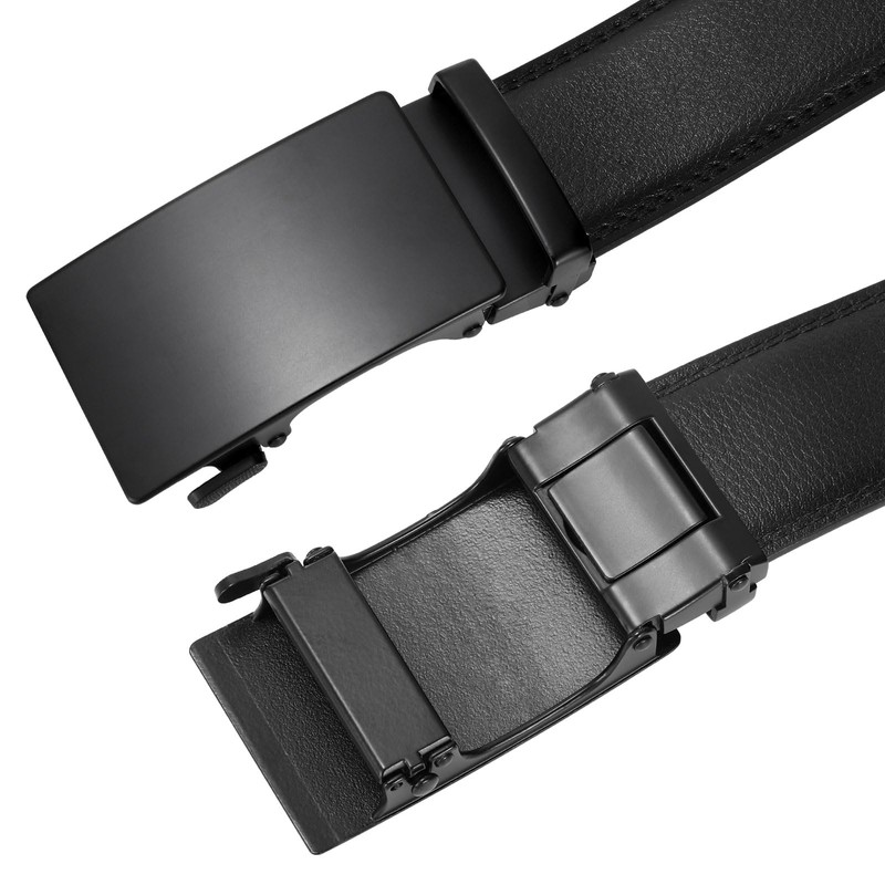 WERFORU Men's Belt, Adjustable Leather Ratchet Belt, 3.5 cm Fit,